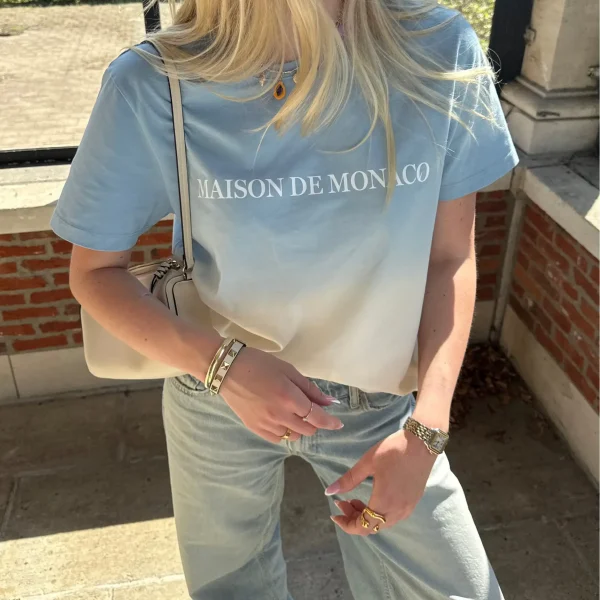 Maison de Monaco​ The Color Fade T Shirt Blue White (1)