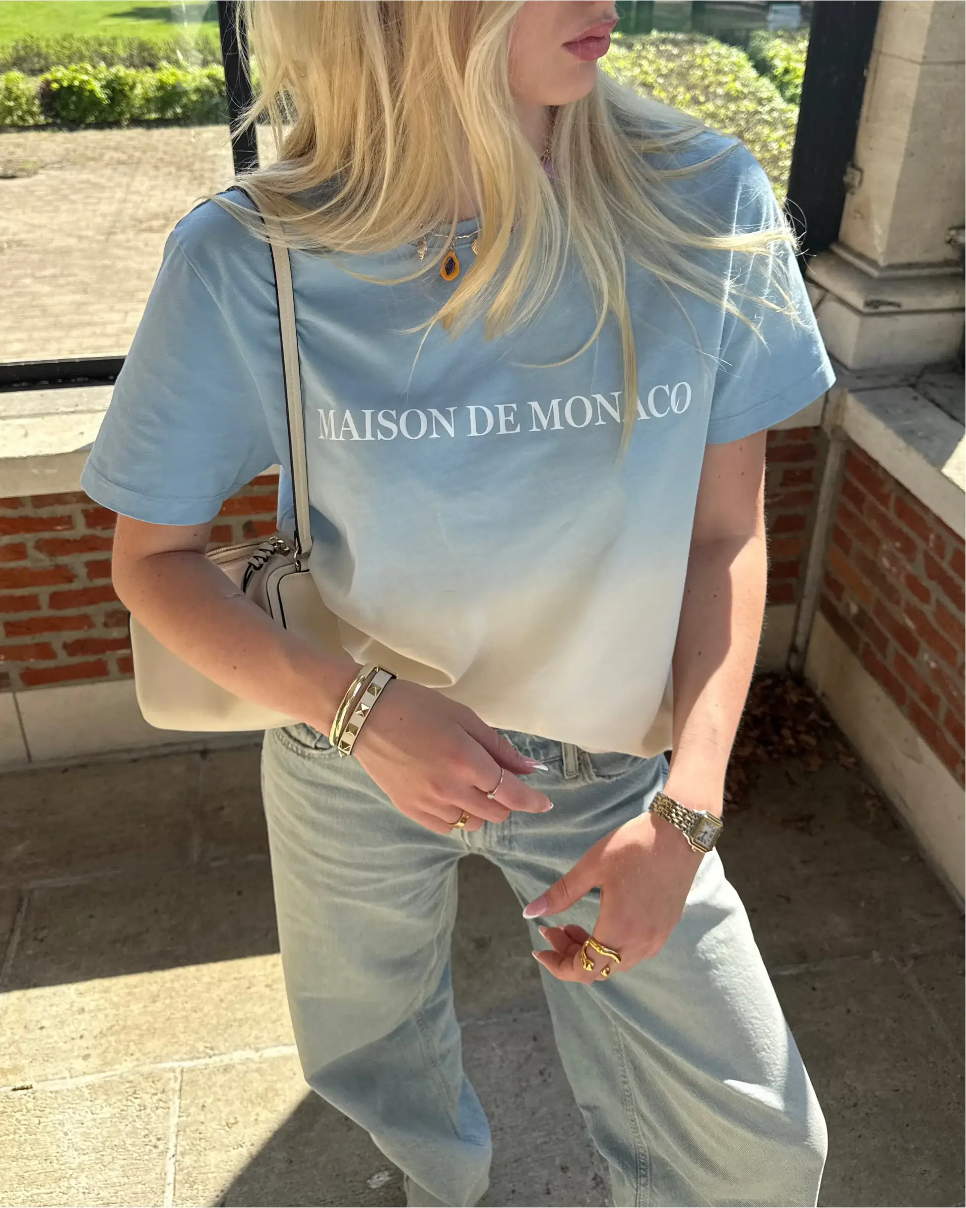Maison de Monaco​ The Color Fade T Shirt Blue White (1)